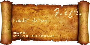 Fabó Ákos névjegykártya